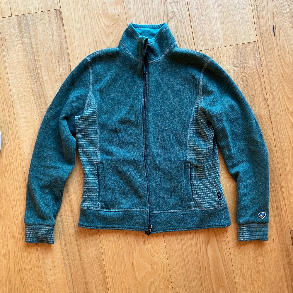 Kuhl Chianti fleece, wool blend zip up, small